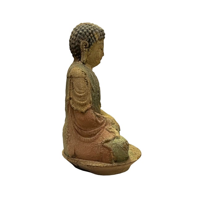This is a handmade Chinese decorative wooden Gautama Amitabha Shakyamuni Bodhisattva Buddha statue. It is finished in a...