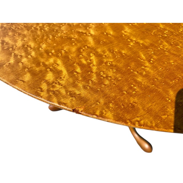 Vintage Queen Anne Style Birds Eye Maple Tea Table For Sale In Boston - Image 6 of 9