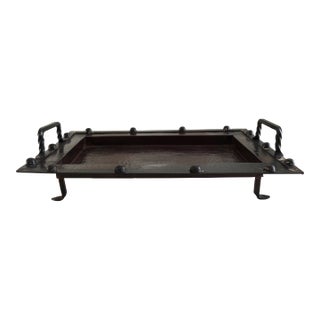 Vintage Hand-Forged Wrought Iron Serving Tray For Sale
