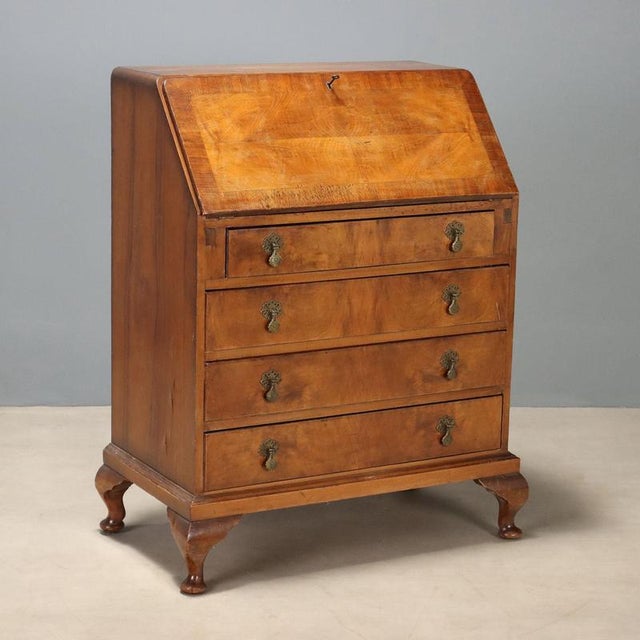 Small English Mahogany Bureau For Sale - Image 15 of 15