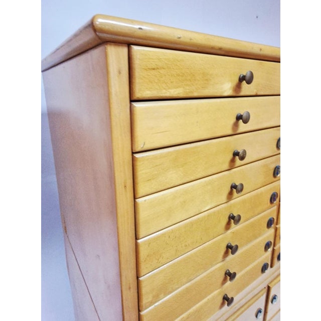 1950s Vintage Italian Filing Cabinet in Beech Wood, 1950s For Sale - Image 5 of 9