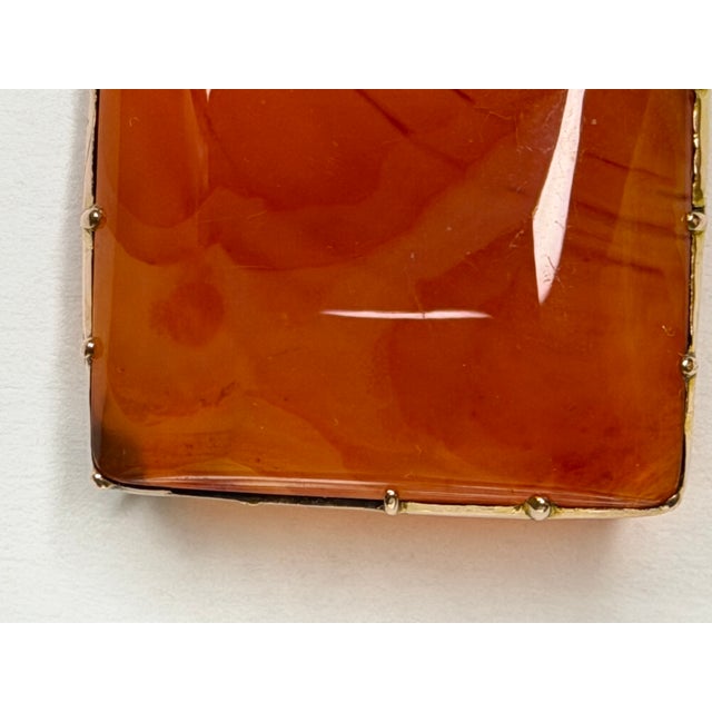 Metal Georgian Carnelian Agate Brooch c.1830 – Square Cabochon in 9ct Gold, Scottish Hardstone Jewellery For Sale - Image 7 of 18