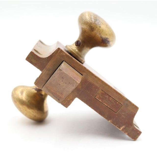 Traditional Antique Norwalk Solid Brass Door Rim Lock & Knob For Sale - Image 3 of 7