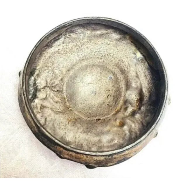 Late 19th Century Antique Art Nouveau Powder Jar with Silver Plated Lid For Sale - Image 6 of 6
