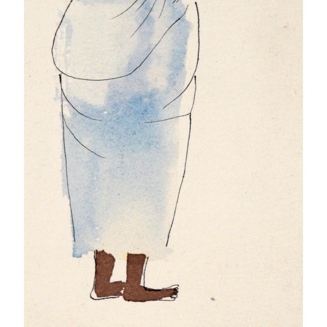 Mid 20th Century African Mama - Vintage Illustration in Ink and Watercolor by Irene Pattinson For Sale - Image 5 of 5