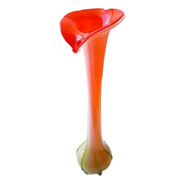 Handblown Glass Lily Vase, 1970s For Sale