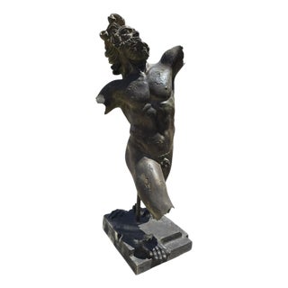 Italian Artist, Large Dancing Faun Sculpture, Late 20th Century, Bronze For Sale