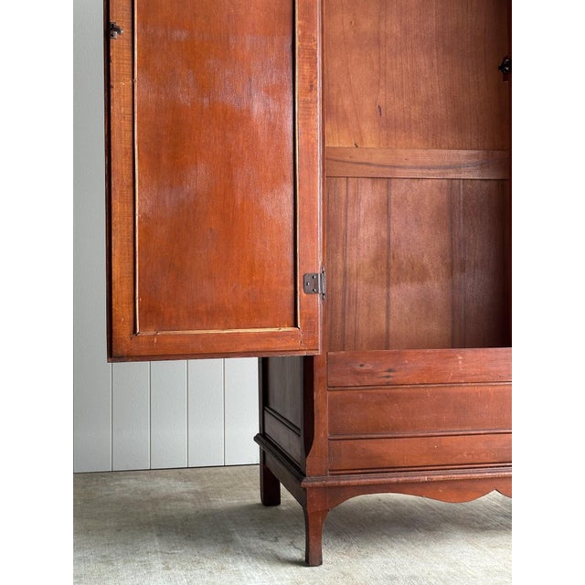Wood Antique Mahogany Cabinet With Mirrored Doors For Sale - Image 7 of 16