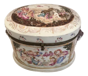 Capodimonte Ram's Heads Vanity Box