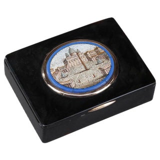 19th-Century Restoration Box with Micromosaic For Sale