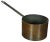 Antique copper sauce pan with iron handle; possibly marked with an M at the base of the handle. 15.5” x 7.25” x 4.75” /...