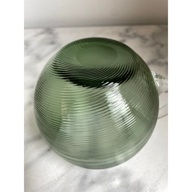 Mid 20th Century Mid 20th Century Mouth Blown Glass Pitcher in the Style of Steuben For Sale - Image 5 of 8