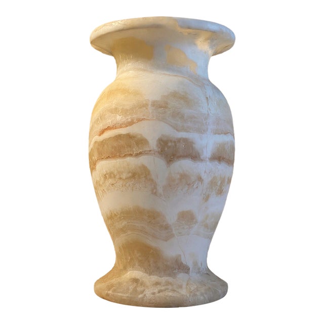 Vintage Restoration Hardware Egyptian Alabaster Sculptural Vase For Sale
