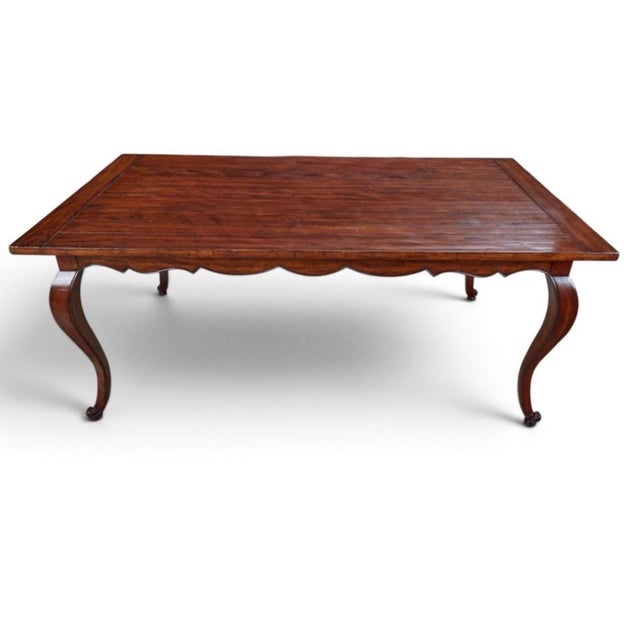 1990s 18th C Style Minton Spidell French Country Walnut Dining Table For Sale - Image 5 of 6