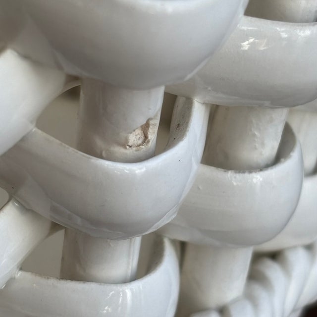 Mid-20th Century Italian Basketweave Ceramic Cachepot For Sale - Image 17 of 18