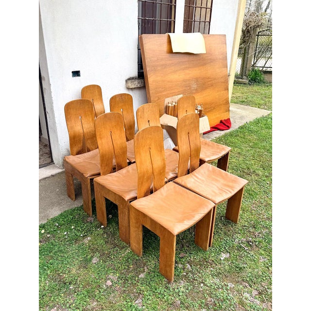 Chairs by Carlo Scarpa for Bernini, 1970, Set of 8 For Sale - Image 10 of 11