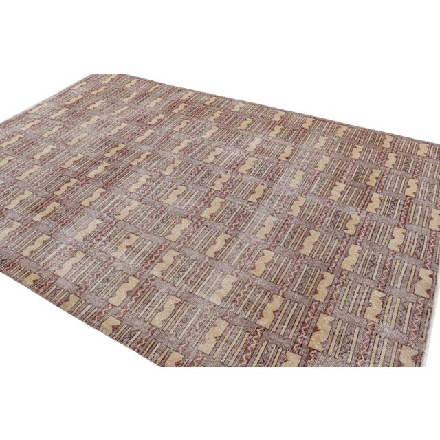 Rug & Kilim Vintage Turkish Distressed Rug With Geometric Patterns, From Rug & Kilim For Sale - Image 4 of 7