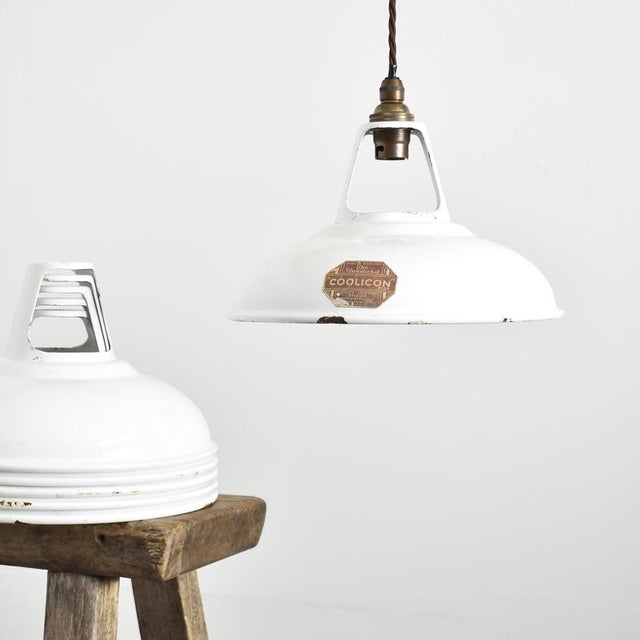 9 Inch White Coolicon Pendant Light, 1940s For Sale - Image 3 of 7