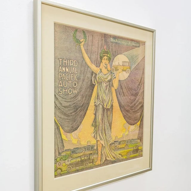 Art Deco Exhibition Poster | Pacific Auto Show 1919 San Francisco Examiner For Sale - Image 4 of 9