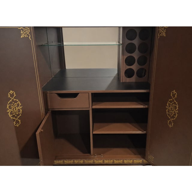 Vintage Drexel Heritage Chinoiserie Lacquered Bar Cabinet For Sale - Image 10 of 10