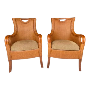 Vintage Bamboo & Rattan Pair of Chairs by Artistica Home