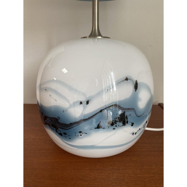 1980s Glass Sakura Table Lamp by Michael Bang for Holmegaard, Denmark, 1980s For Sale - Image 5 of 13