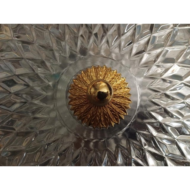 Metal Ceiling Light in Gold-Plated Brass and Crystal, 1990s For Sale - Image 7 of 18