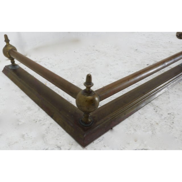 Metal French Mid Century Brass Fireplace Fender For Sale - Image 7 of 10
