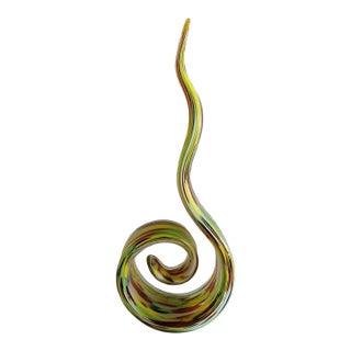 Vintage Murano Style Multicolor Swirled Glass Art Glass Sculpture Figurine For Sale