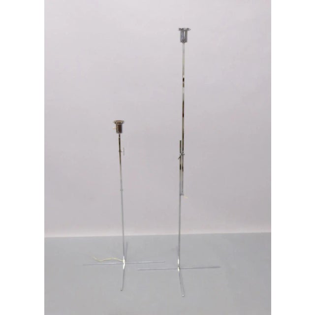 Price id for one lamp . Fine construction of 3/8 chrome steel . Chrome thumb screw adjustment allows height to elevate...