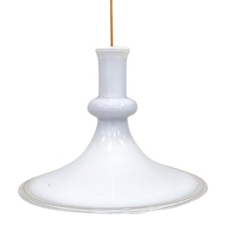 Vintage Danish Modern Holmegaard Etude Opaline Glass Pendant Light For Sale