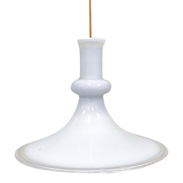 Vintage Danish Modern Holmegaard Etude Opaline Glass Pendant Light For Sale