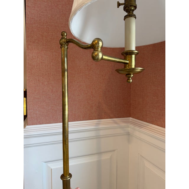 American Ralph Lauren Sargent Swing Arm Floor Lamp Antique Brass For Sale - Image 3 of 15
