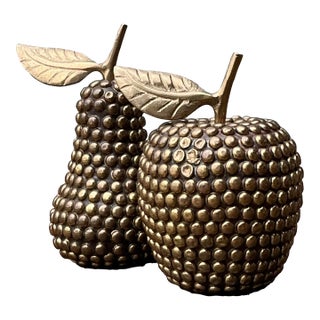 Vintage Studded Apple and Pear For Sale