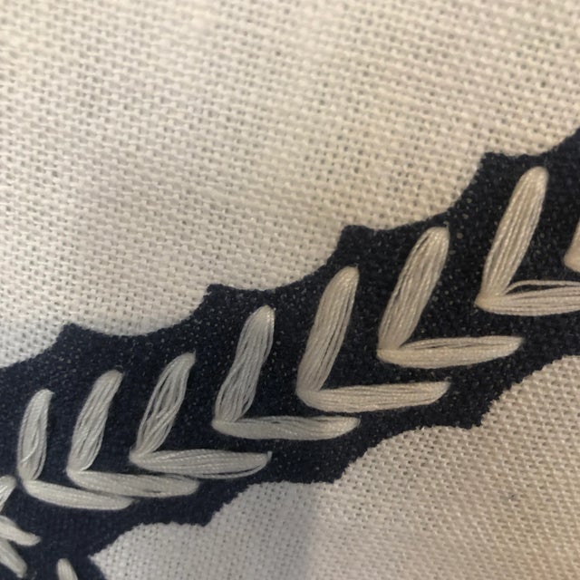 Beautiful New White linen with hand stitching design Pattern 5.5” diamonds New fabric