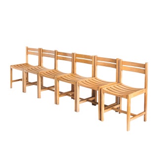 Beech Dining Chairs attributed to André Sornay, France, 1960s, Set of 6 For Sale