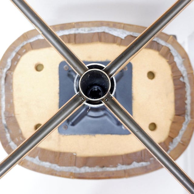 Swivel Ottoman in Brown Leather and Metal Base from de Sede, Switzerland, 1970s For Sale - Image 15 of 16