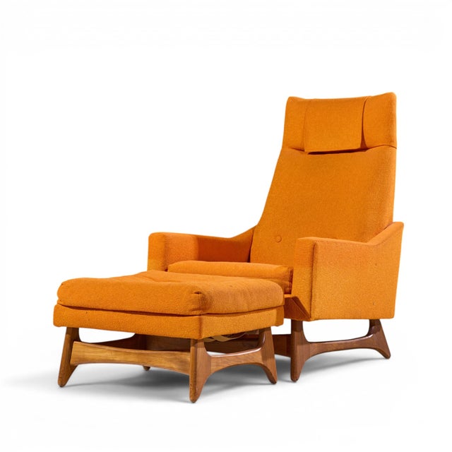 Mid-Century Modern Adrian Pearsall Style Kroehler Mid Century Lounge Chair and Ottoman For Sale - Image 3 of 9