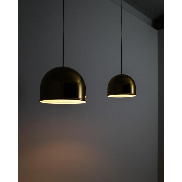 1960s Mid-Century Swedish Brass Pendant Lamps by Eje Ahlgren for Bergboms, 1960s, Set of 2 For Sale - Image 5 of 6