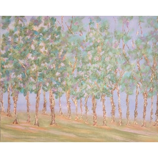 "Twilight Trees" Contemporary Impressionist Style Landscape Painting by Deb Bossert For Sale