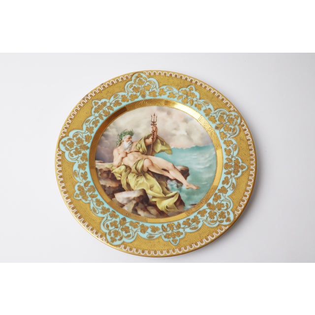Cabinet Plate with Poseidon on a Rock in the Ocean Motif, 1800s For Sale - Image 11 of 12