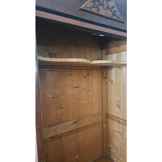Antique Italian Walnut Wardrobe, 1890s For Sale - Image 6 of 8