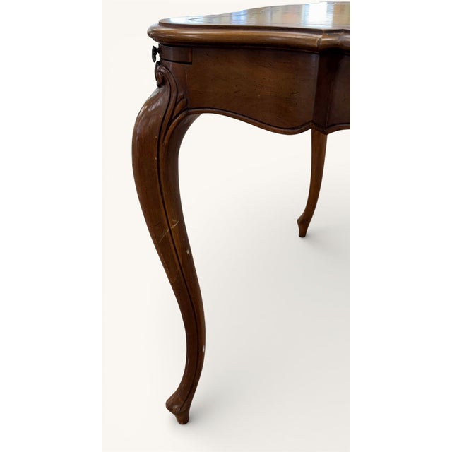 Vintage Weiman Leather Top Game or Card Table For Sale - Image 13 of 17