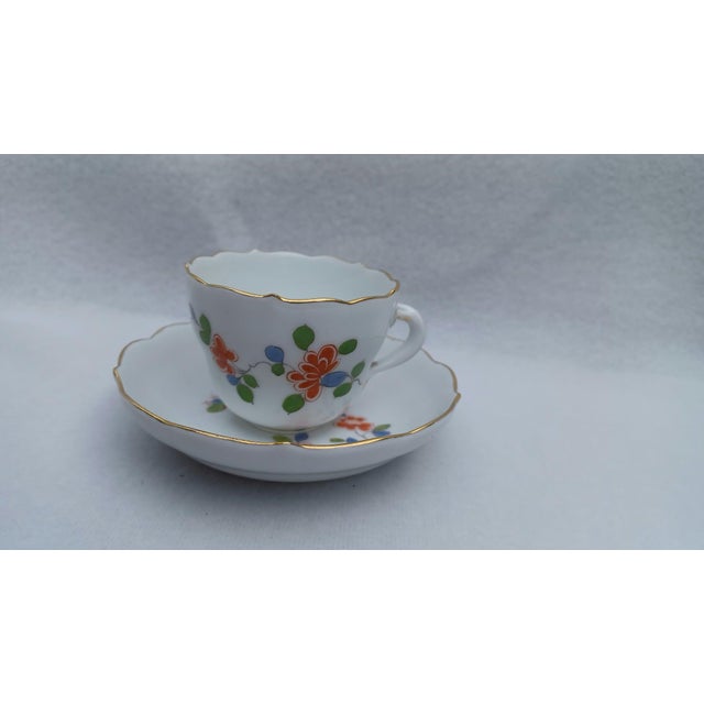 First-Quality Meissen Porcelain Mocca / Espresso Cup & Saucer, 'Indisch Orient' Pattern, 1950s An exceptional, first-...