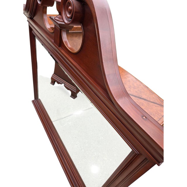 Thomasville Collectors Cherry Wall Dresser Mirror Chippendale Broken Arch Top For Sale In Philadelphia - Image 6 of 7