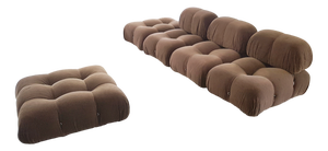 Camaleonda Modular Chairs and Ottoman in Brown Corduroy by Mario Bellini for C&B Italia, 1970s, Set of 5