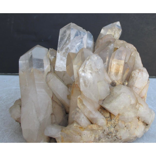 Natural Specimen Cluster of Rock Quartz Crystals For Sale - Image 4 of 10