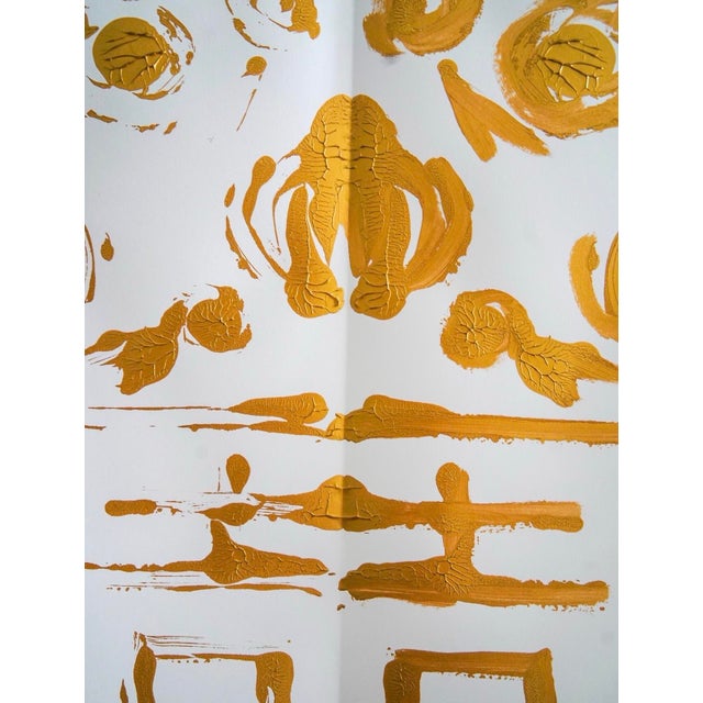 Contemporary Contemporary Double Happiness Ginger Jar Rorschach Painting by Dorothy Collier - Gold on White Paper III For Sale - Image 3 of 3