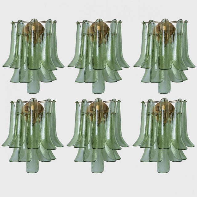 Green Murano Glass Leaves Wall Light, Italy, 1970s For Sale - Image 11 of 15