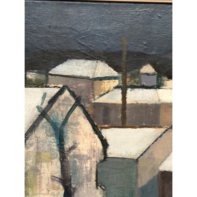 Helmer Forslund, Winter Night Over the City, 1950s, Oil on Canvas, Framed For Sale - Image 10 of 18